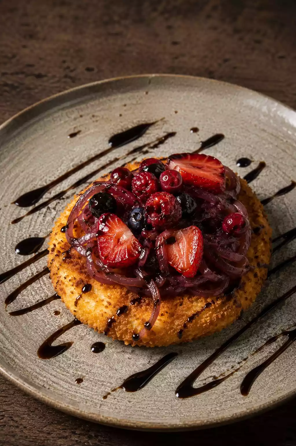 Caciocavallo croccante con frutti rossi