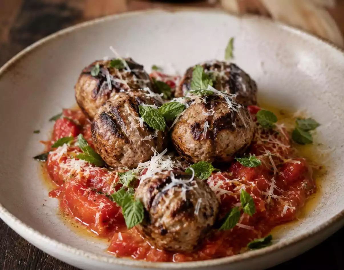Polpette con pomodori e menta